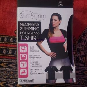 Slim & Trim Neoprene Slimming T-Shirt - Black